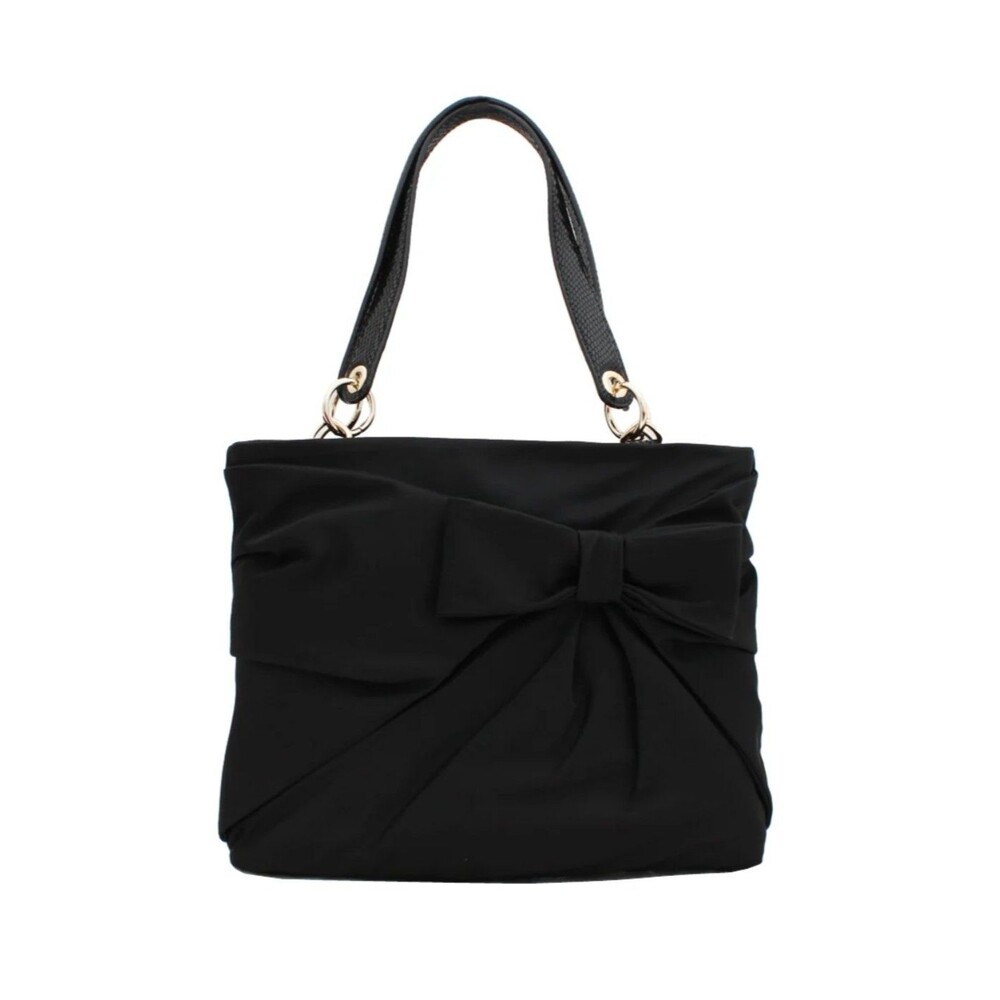Kate Spade Esther Black Nylon Bow Shoulder Bag Formal Dress Designer (O02)